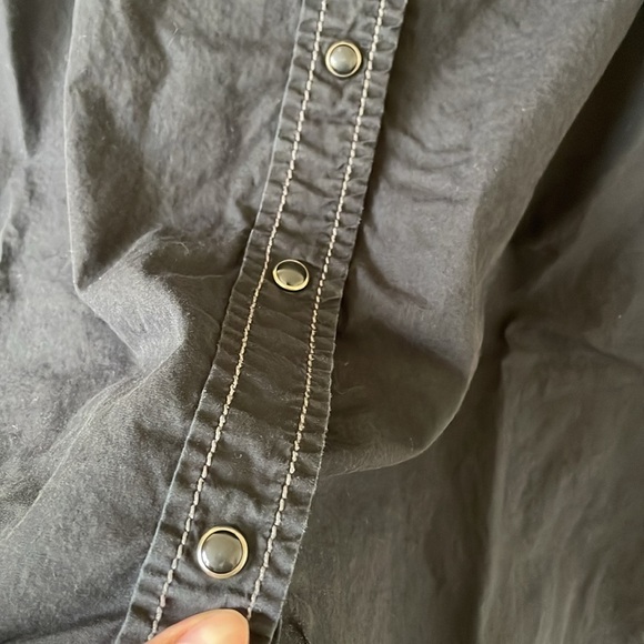 Cruel Western Shirt Pearl Snap Rhinestone Black Button Down Women’s M Goth Top - Picture 3 of 12